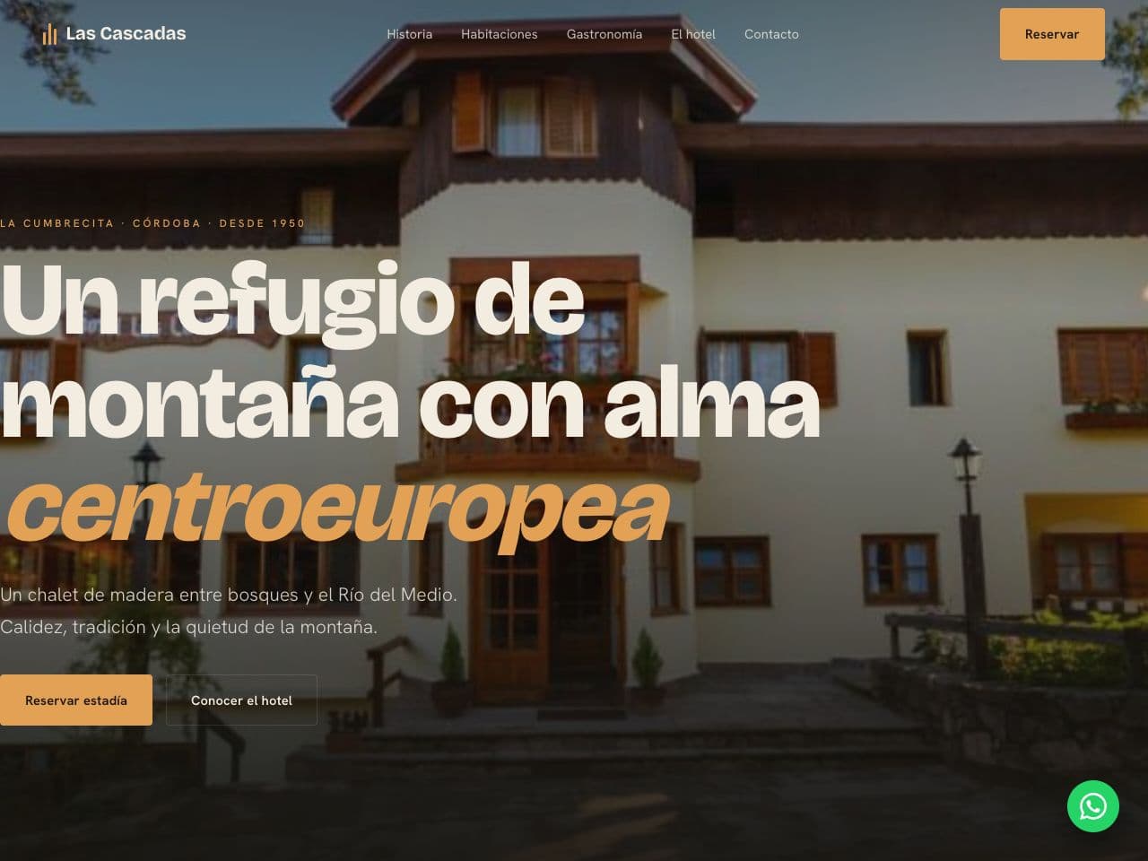 Sitio web de Hotel Las Cascadas