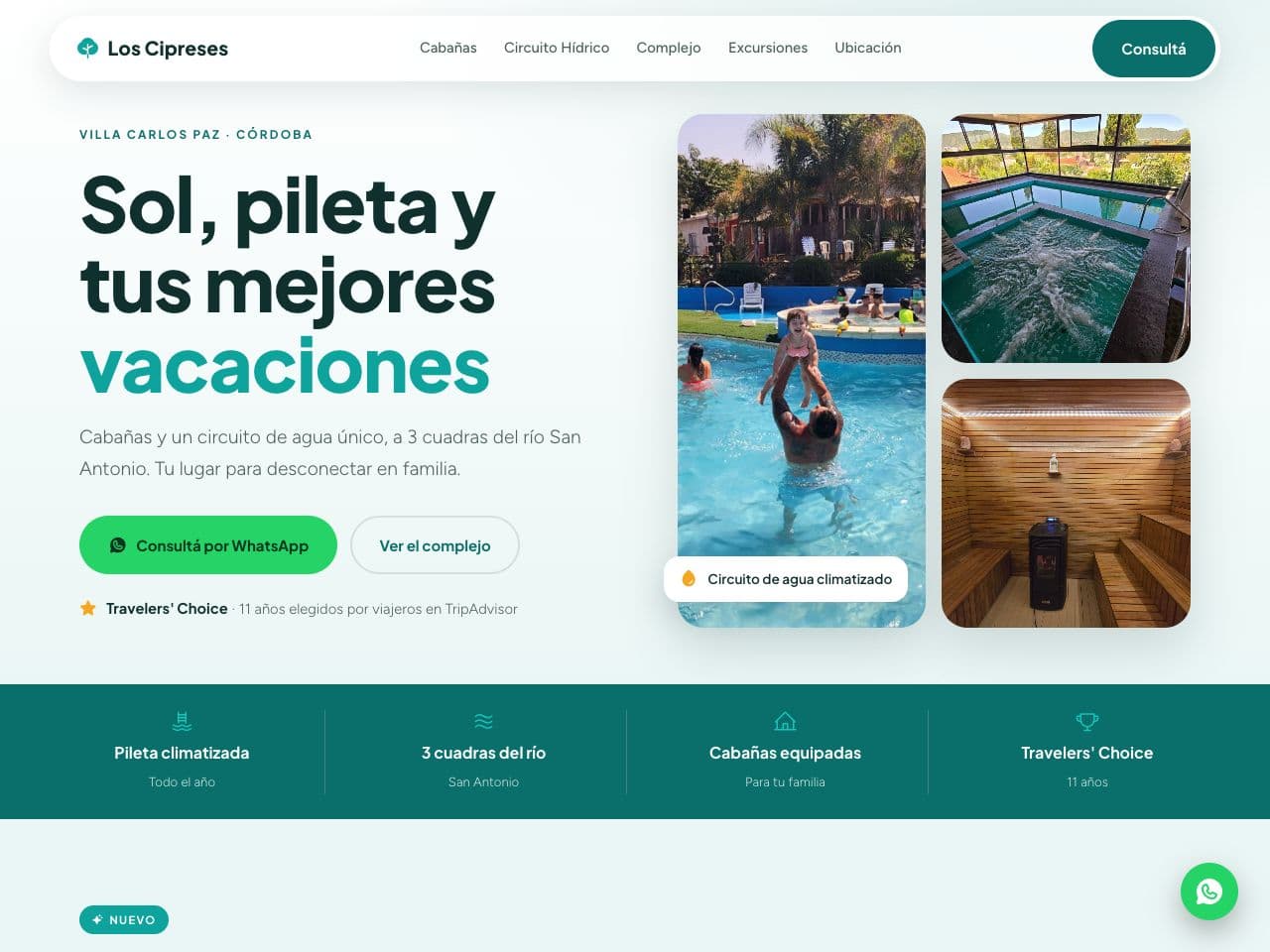 Sitio web de Complejo Los Cipreses